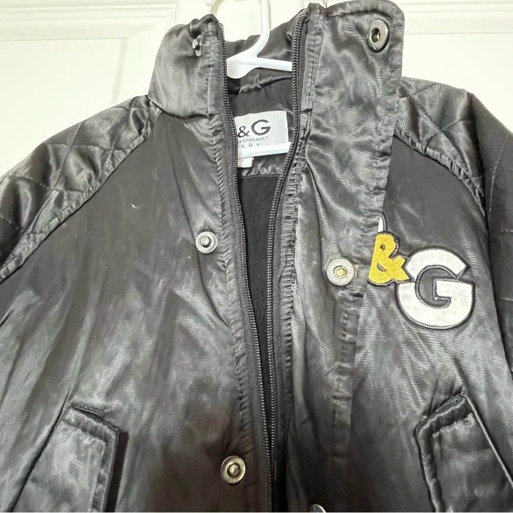 Dolce & Gabbana Baby Black Quilted Puffer Jacket Tiger Size 2